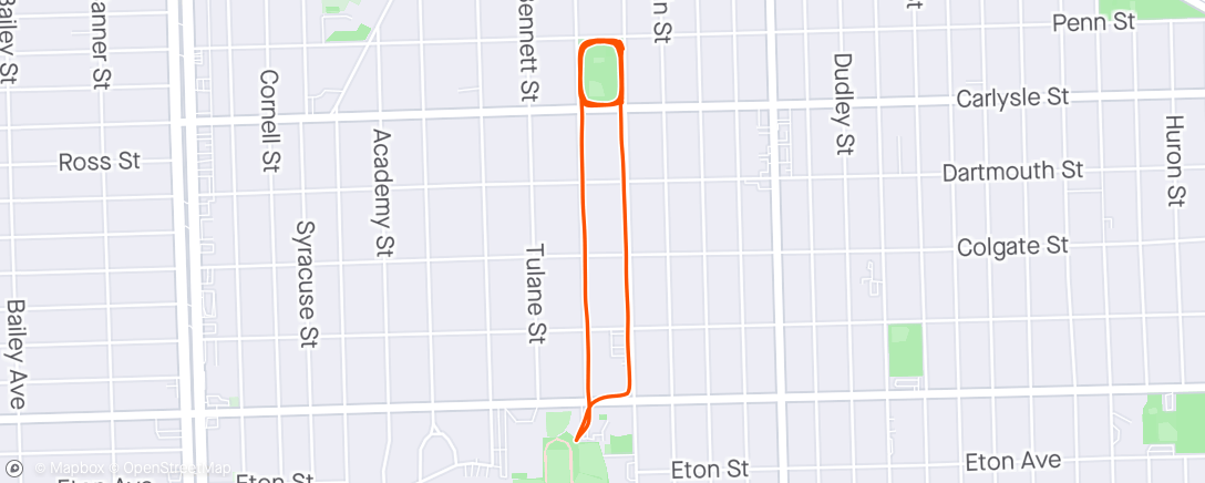 Map of the activity, Not-a-track track workout