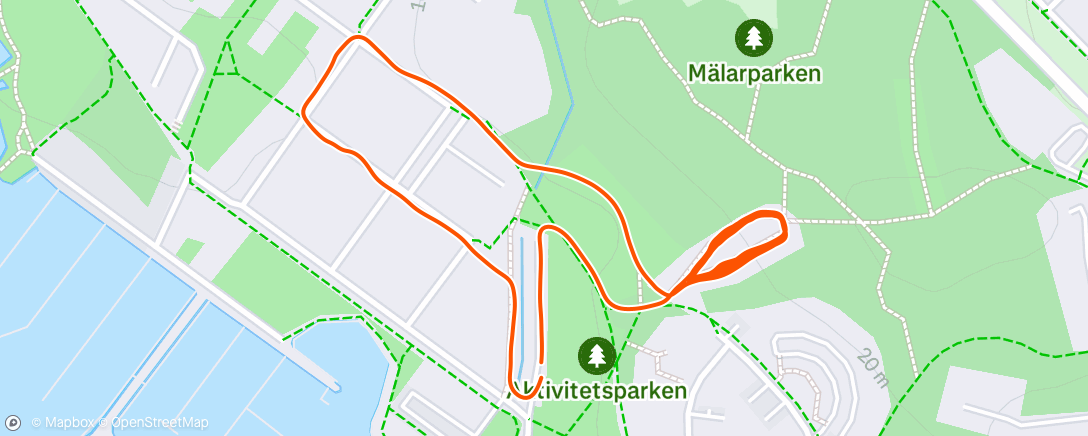 Map of the activity, Himlabacken