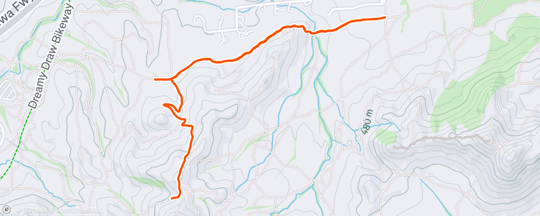 Map of the activity, Afternoon Run