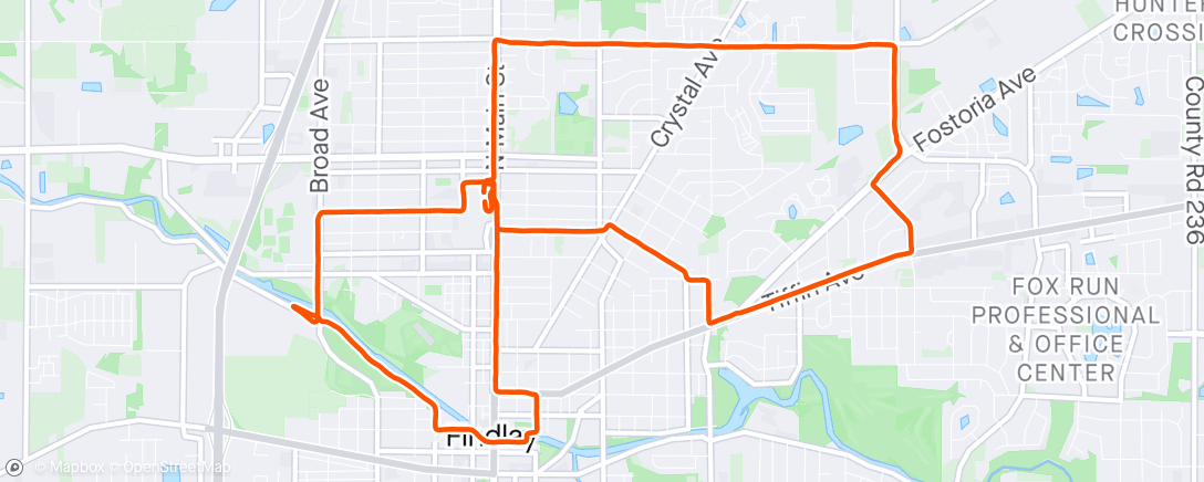 Map of the activity, Morning Run