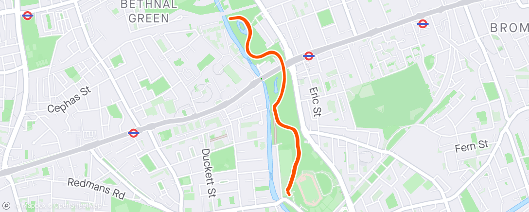Map of the activity, 24/035, Mile End Parkrun Pos.361