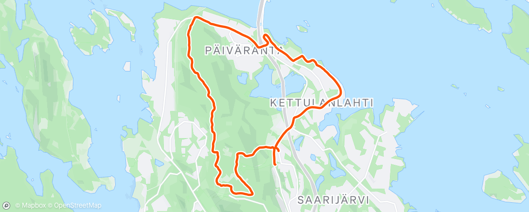 Map of the activity, Afternoon Run