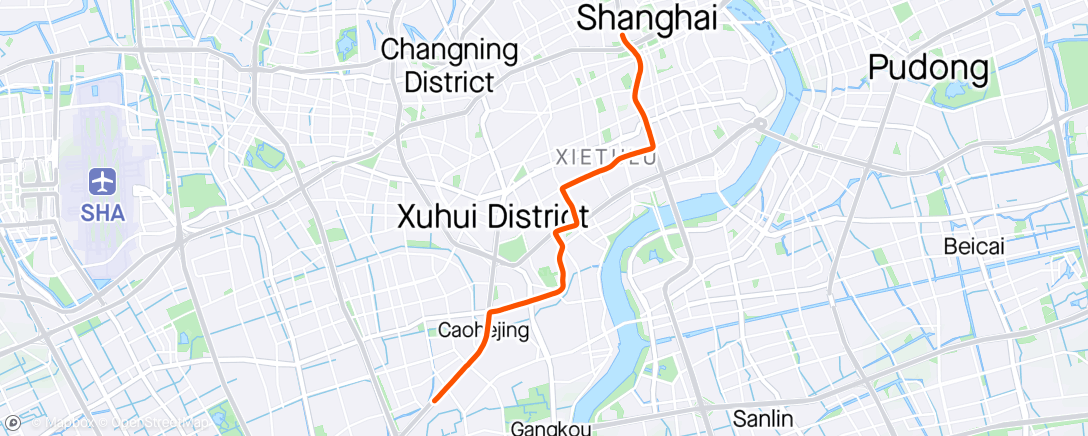 Map of the activity, 晚间骑行