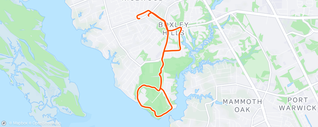 Map of the activity, Lunch Run