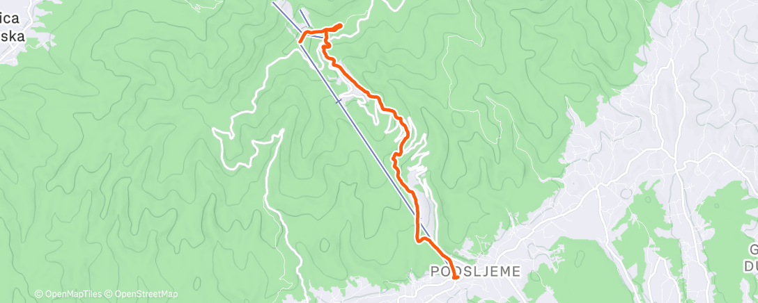 Map of the activity, Subida Sljeme