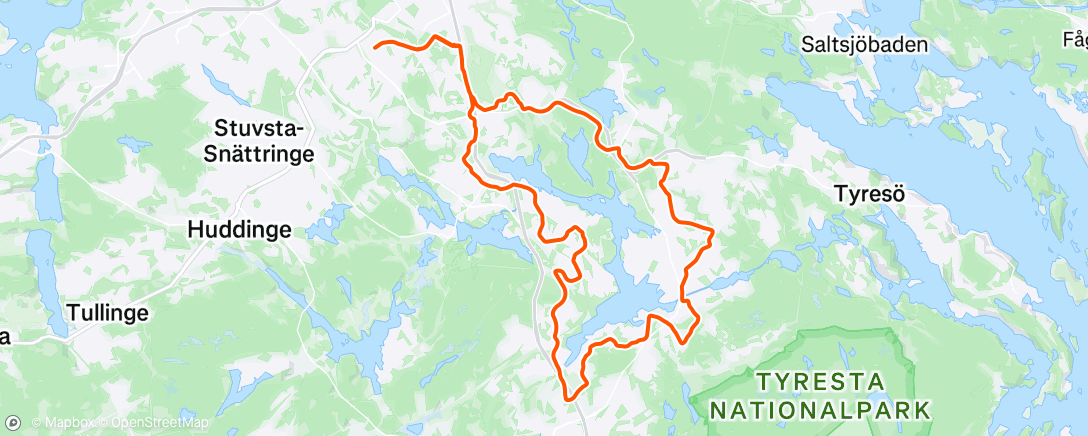 Map of the activity, Lunch Ride