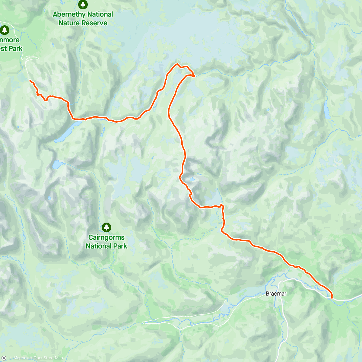 Map of the activity, Cairn Gorm to Beinn a Bhuird traverse