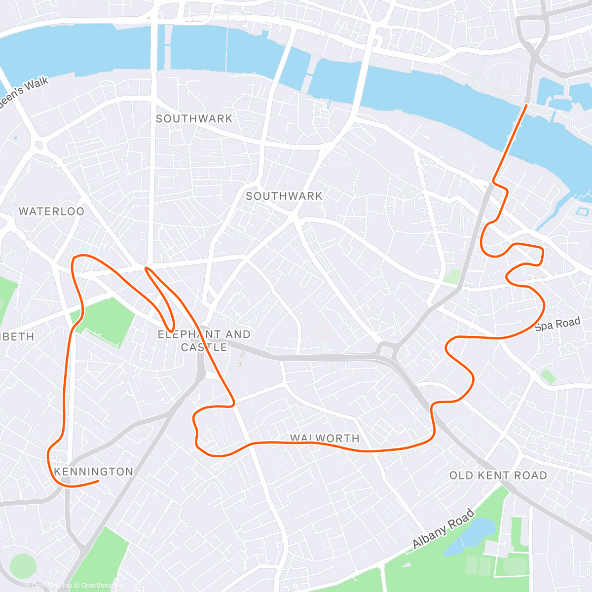 Карта физической активности (Zwift - Surrey Hills in London)