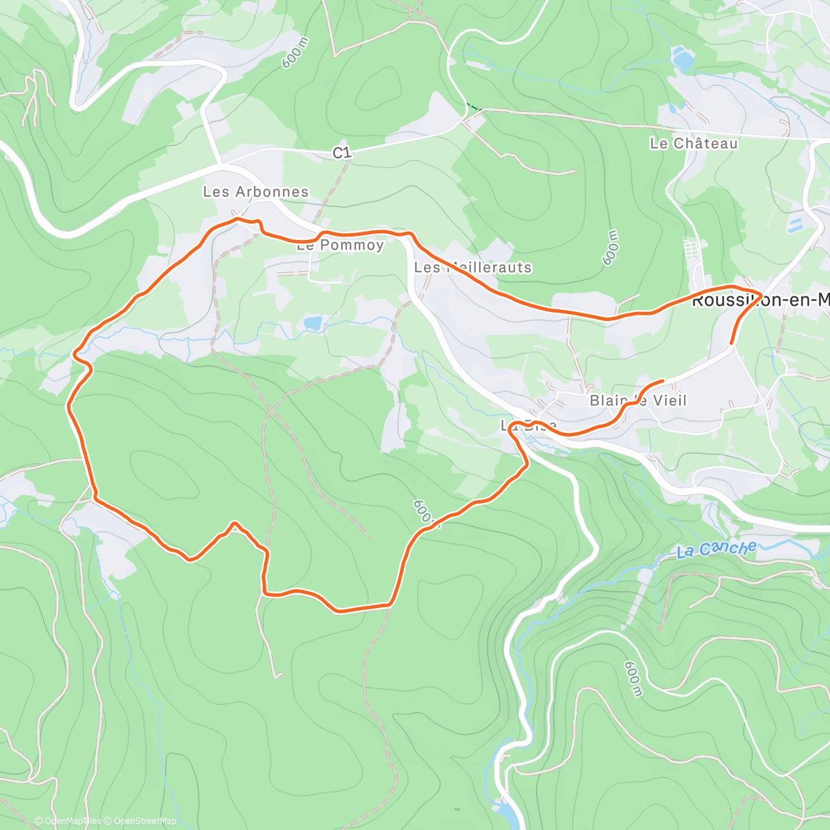 Карта физической активности (Trail le matin)