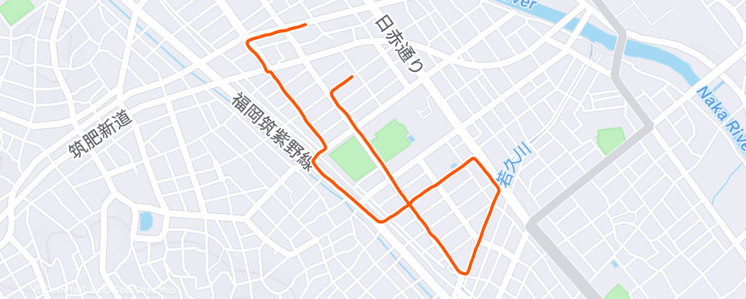 Map of the activity, 朝のランニング