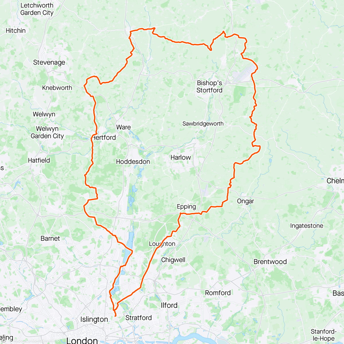 Map of the activity, Morning Ride with Alex