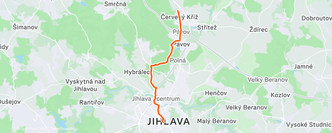 Map of the activity, Night Hike