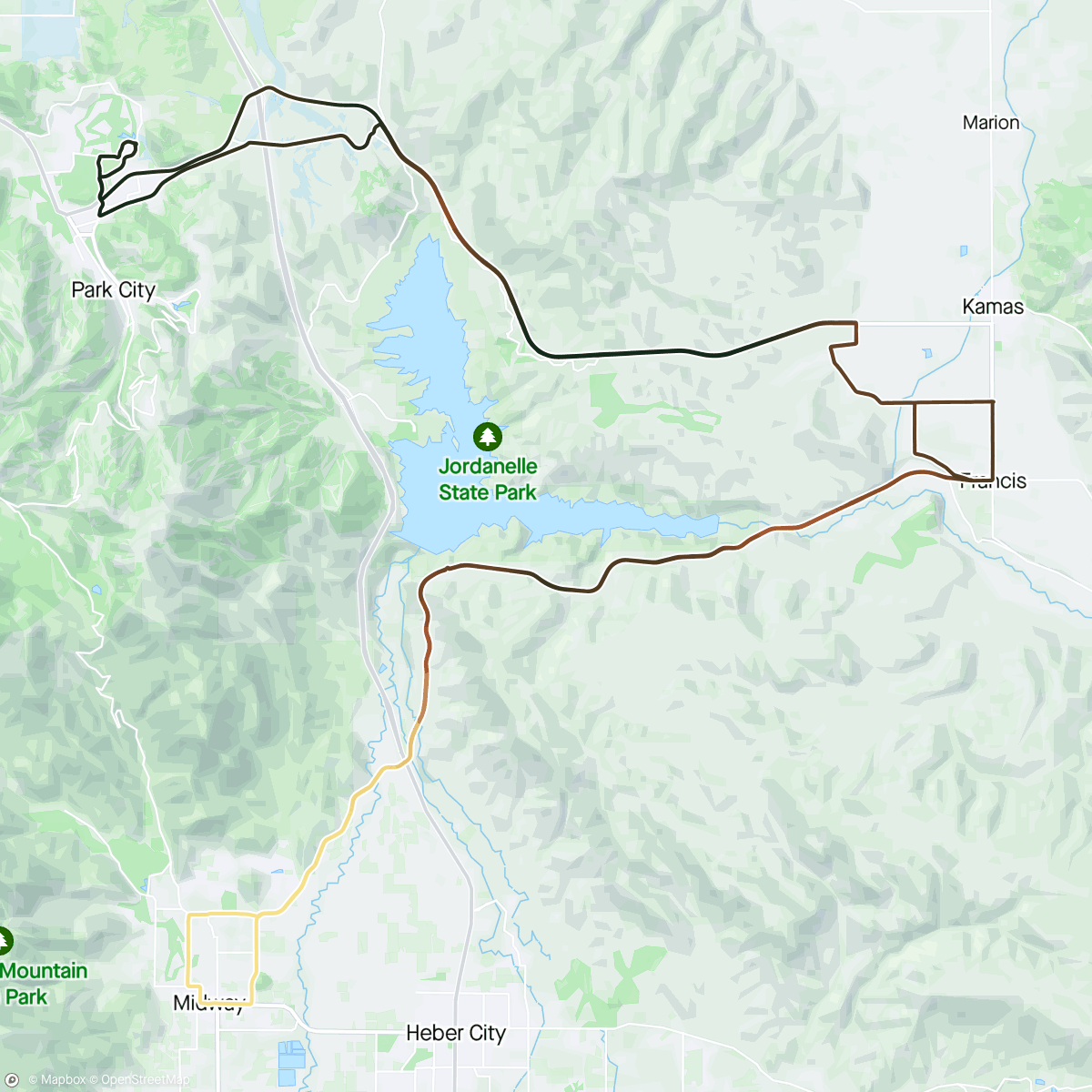Map of the activity, metric century to midway