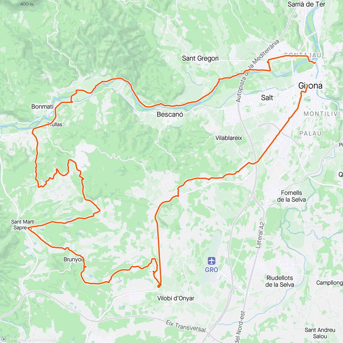 Map of the activity, RECON last 30km TRAKA 200