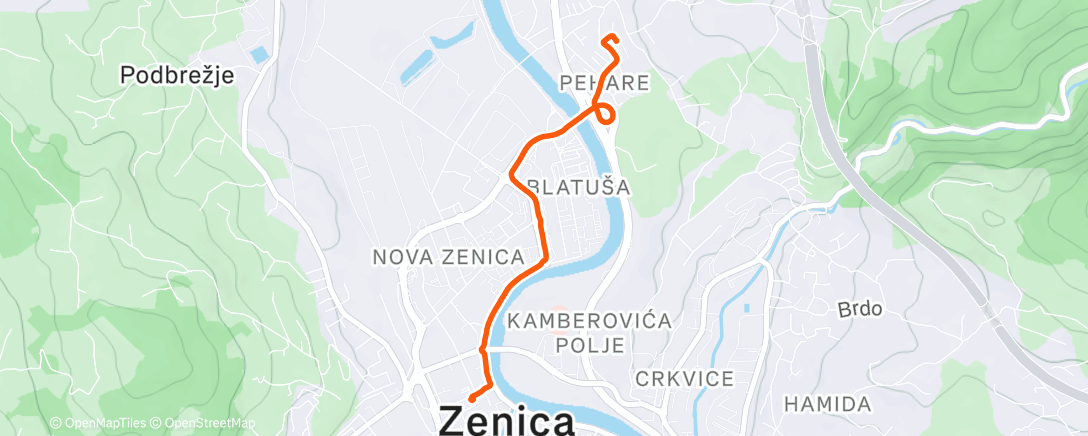 Карта физической активности (Evening Ride)