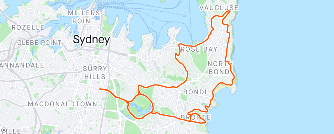 Map of the activity, CPCC ⭐️ Bronte South 😵 Hungover but got it done