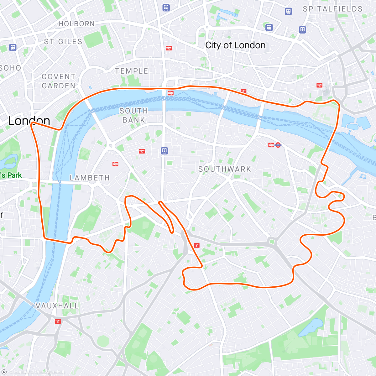 Map of the activity, Zwift - 2x(5x2min) Threshold Fun in London