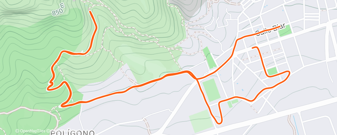 Map of the activity, Salida improvisada