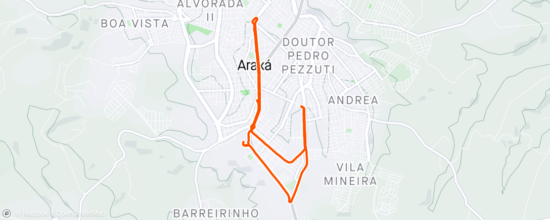 Map of the activity, Passeio ciclístico bicimobi