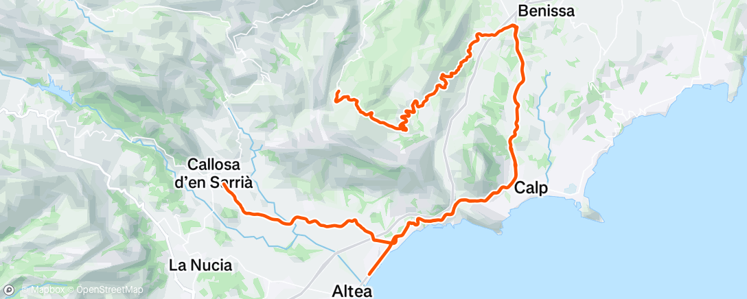 Map of the activity, Bicicleta por la mañana