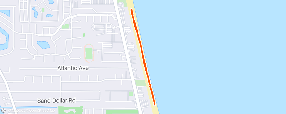 Map of the activity, Beach run 2