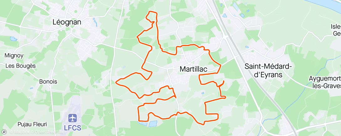 活动地图，Trail La Martillacaise - 26km xs