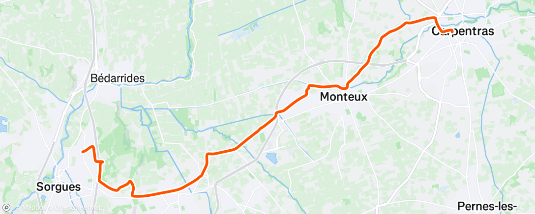 Map of the activity, Sortie vélo le matin