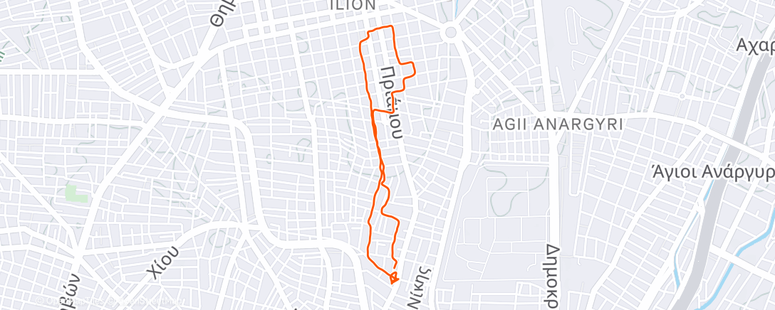 Map of the activity, Evening Walk