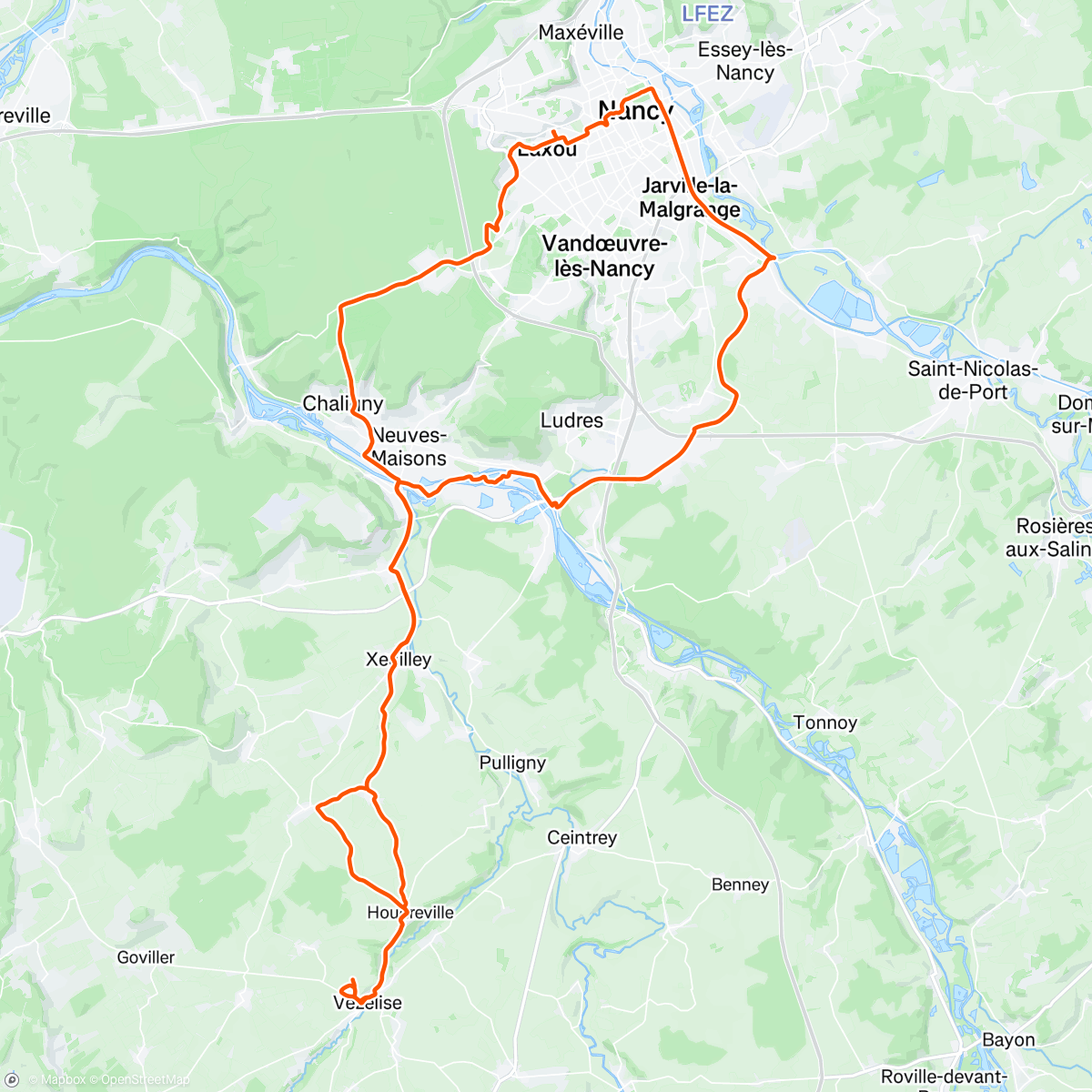 Map of the activity, Vézelise 😍🥵