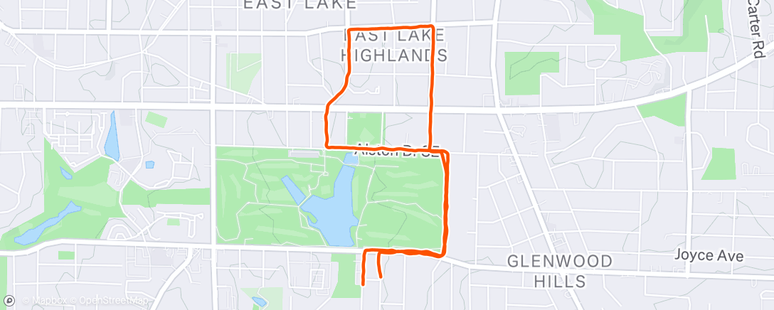 Map of the activity, Afternoon Run
