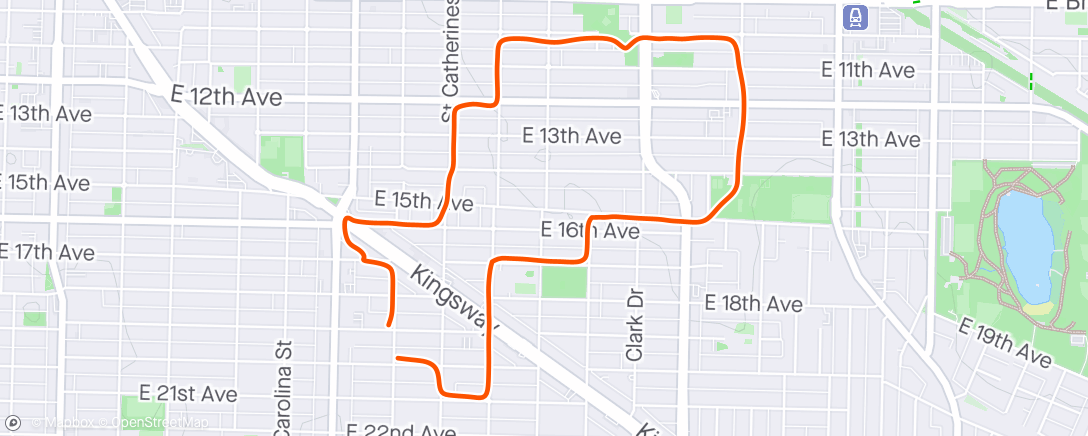 Map of the activity, All run, no walk. Also, HOT out 🥵☀️