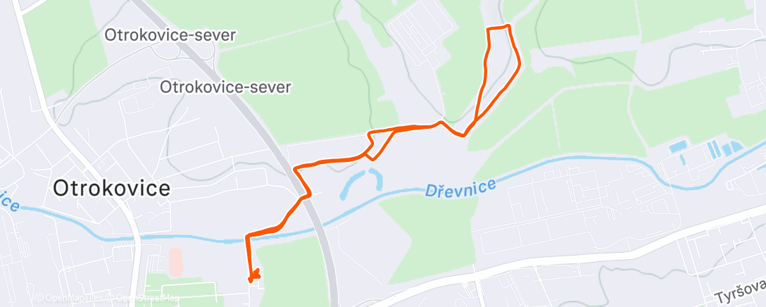 Map of the activity, Morning Run