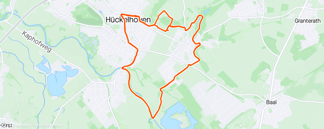 Map of the activity, 14. webLauf Marathon in Hückelhoven