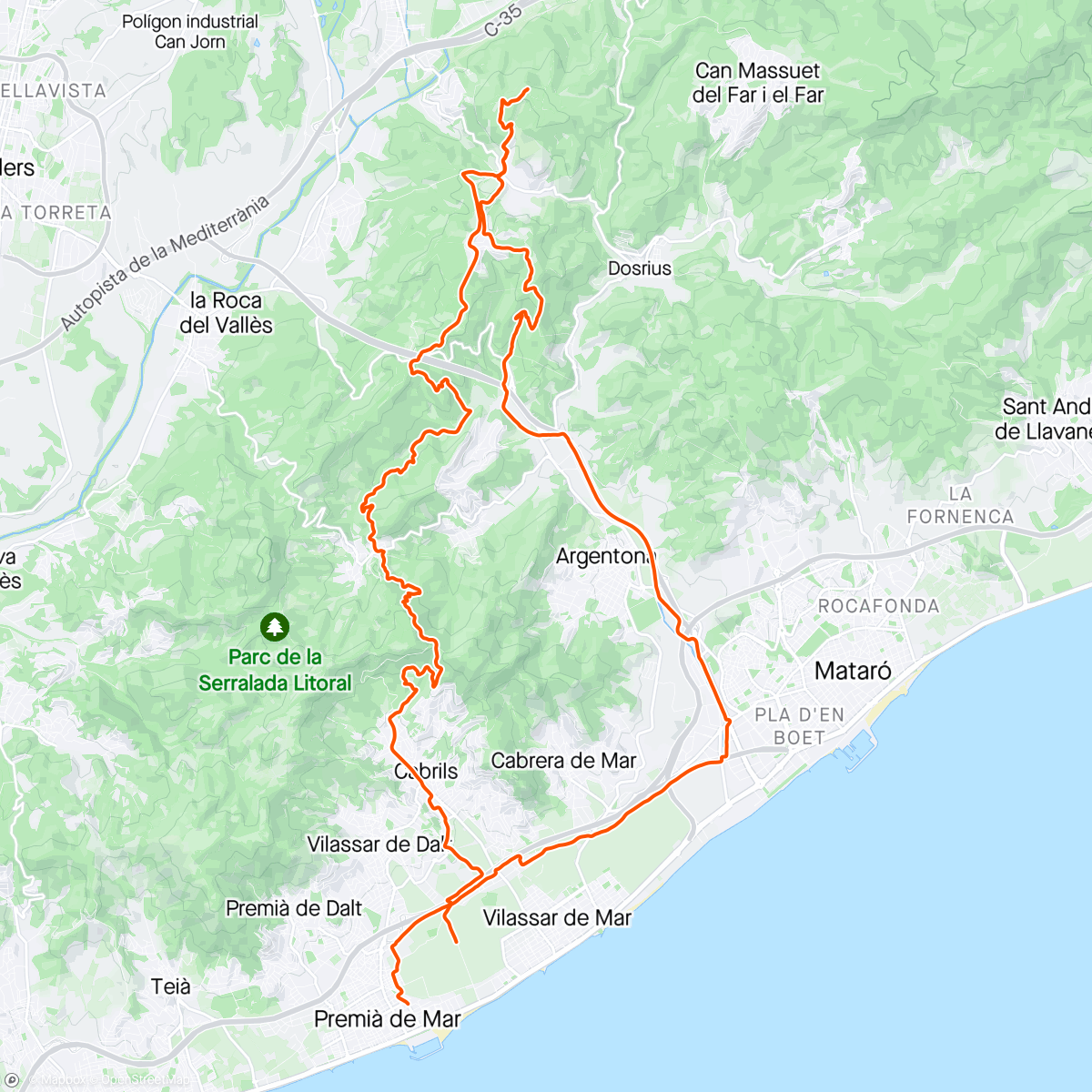 Карта физической активности (Bicicleta de montaña eléctrica matutina)