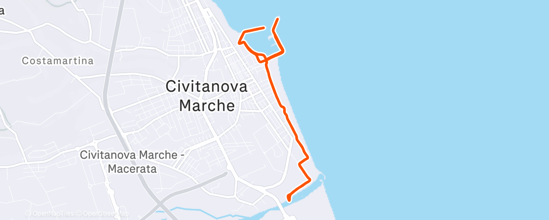 Map of the activity, Corsa dell'ora di pranzo
