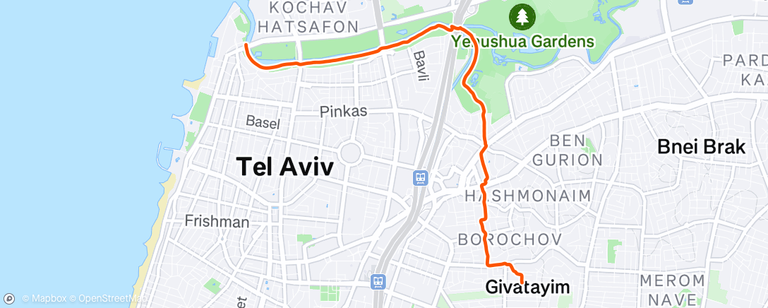 Map of the activity, Lunch Run