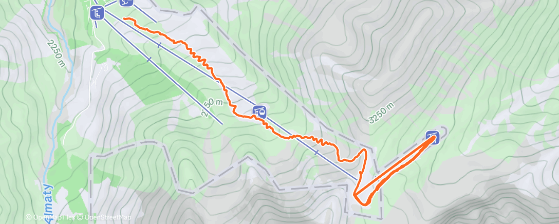 Map of the activity, Shymbulak Try