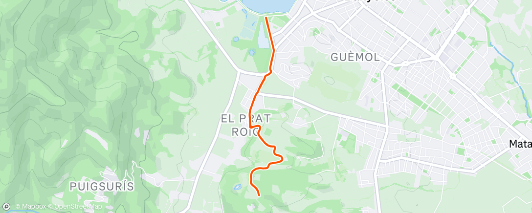 Map of the activity, Afternoon Run