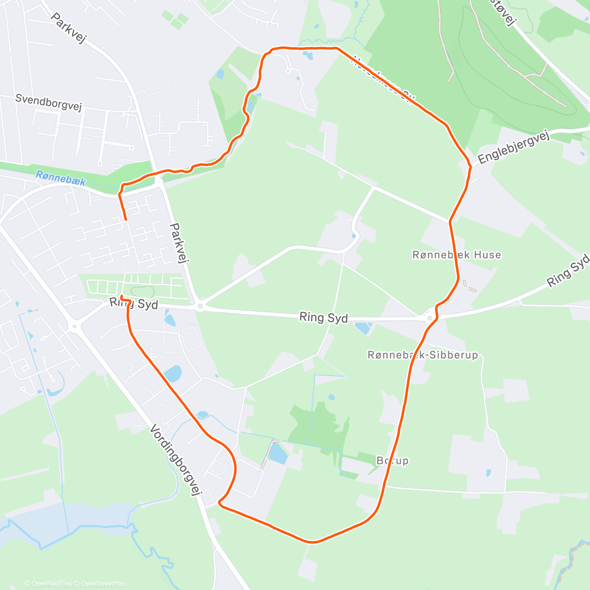 Map of the activity, Afternoon Run