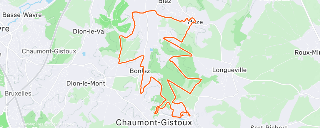 Map of the activity, Trail du BW - 25km