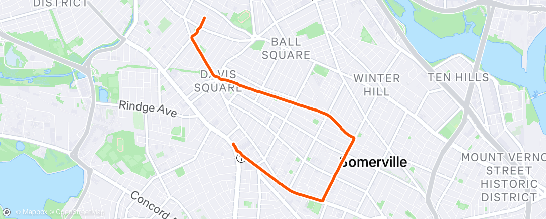 Map of the activity, Evening Run