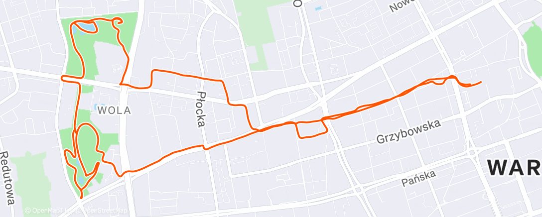 Map of the activity, Park Moczydło