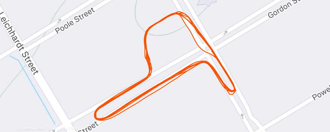 Map of the activity, Afternoon Run
