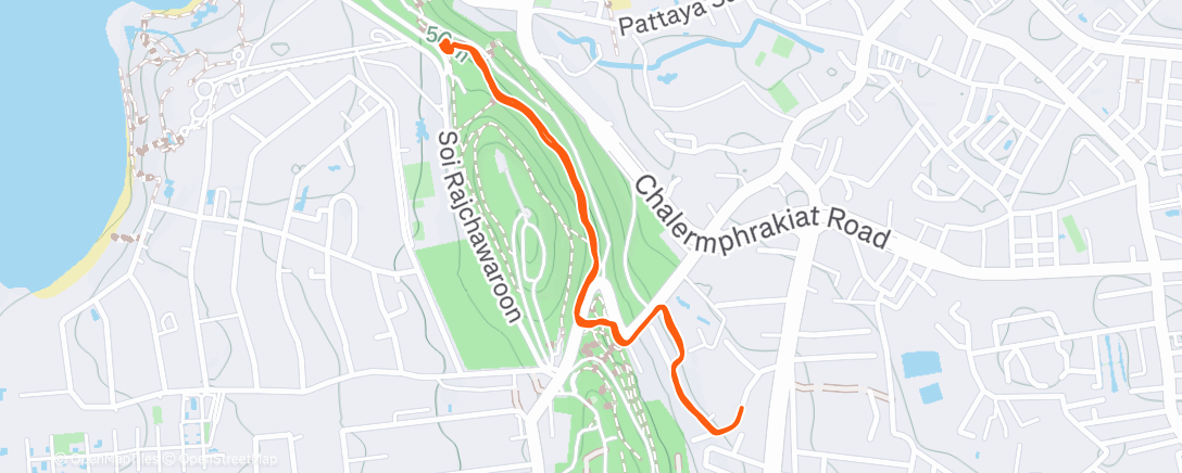 Map of the activity, Evening Run