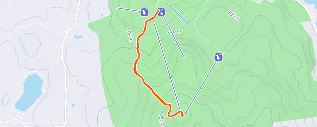 Map of the activity, Sunapee between Kenny and Brooks