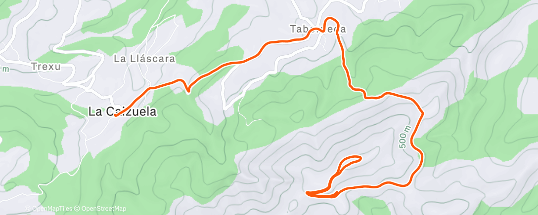 Map of the activity, Carrera de montaña matutina
