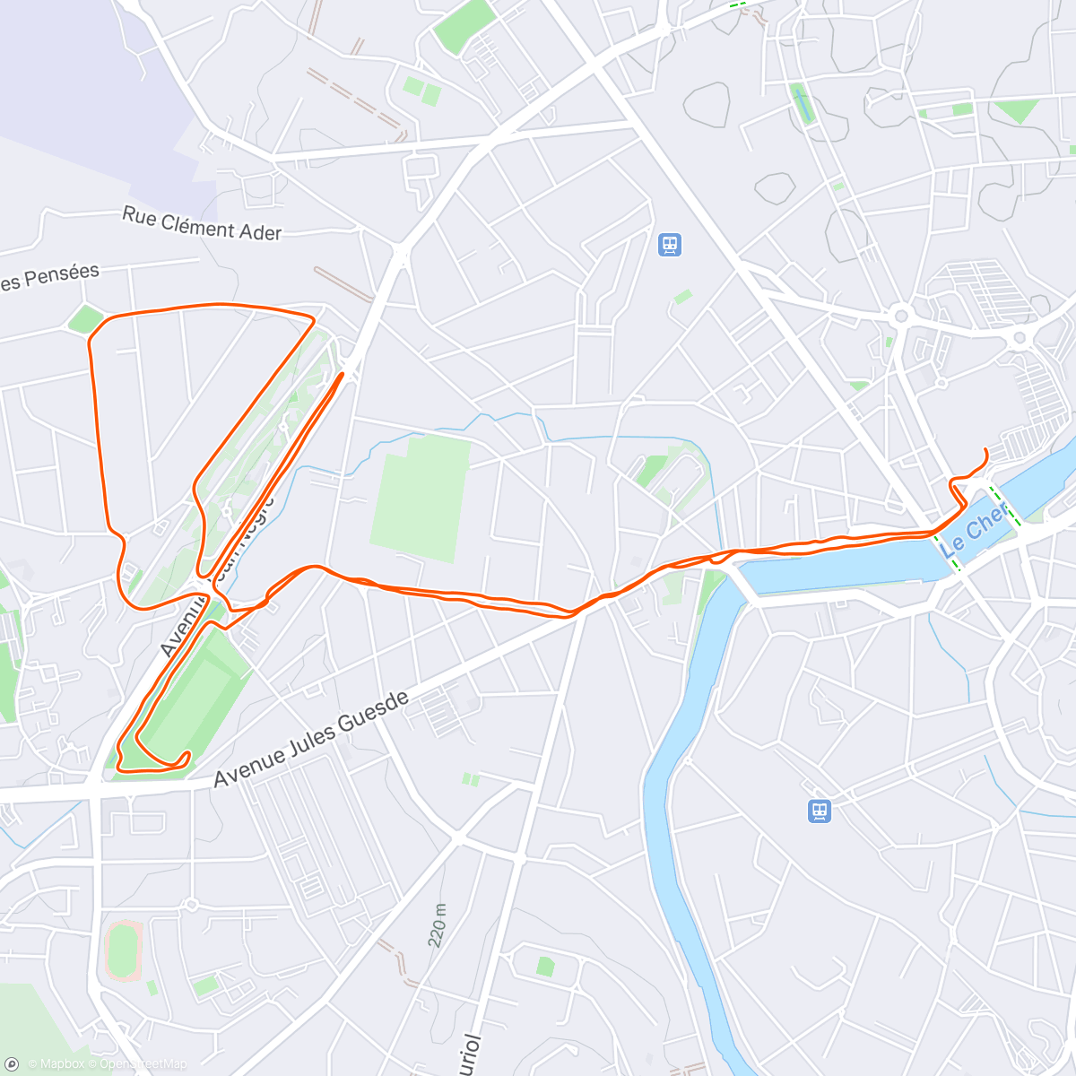 Map of the activity, Reco Duathlon D3