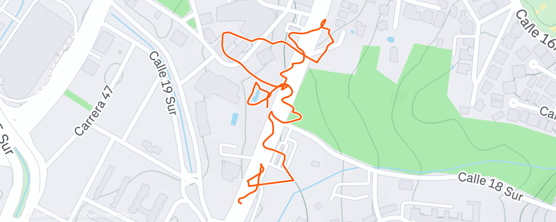 Карта физической активности (Morning Walk Ciclovia del Poblado)