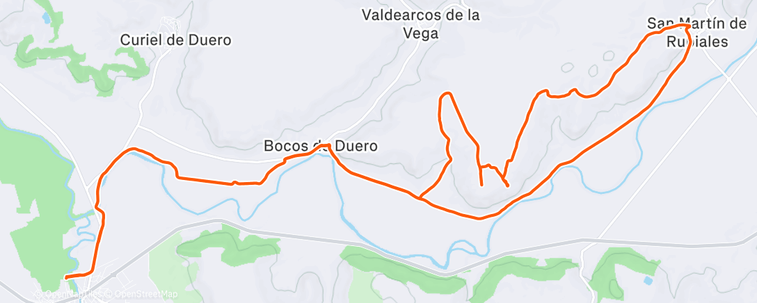 Map of the activity, Bicicleta por la tarde