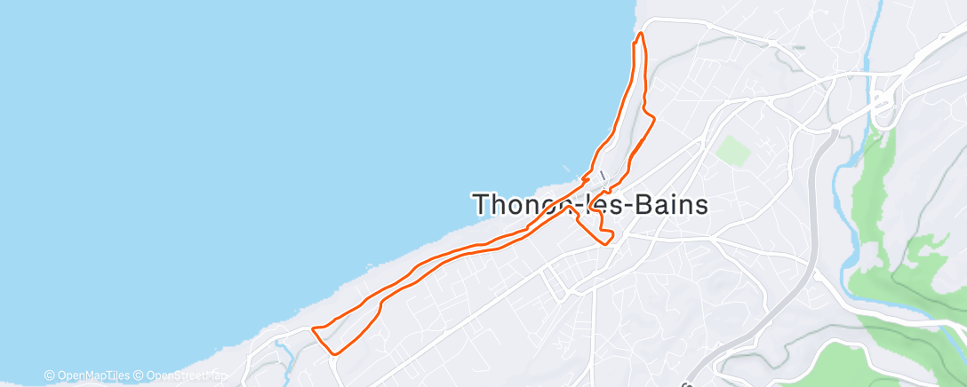 Map of the activity, Course à pied - Thonon